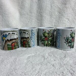 NEW Potterybarn Christmas Mugs Set of 4